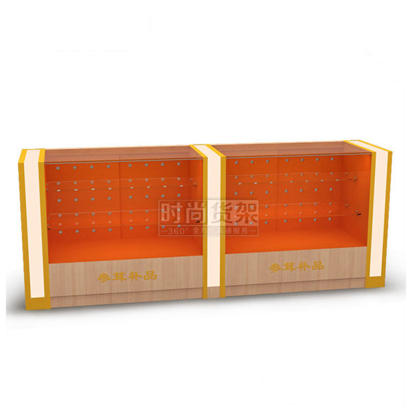 藥店貨架_參茸前柜(紅櫻桃木紋)