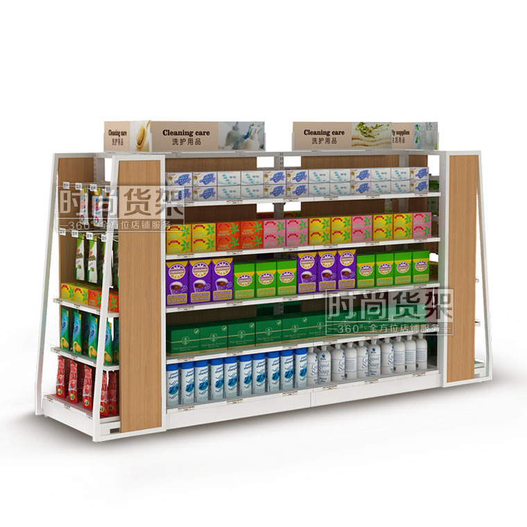 便利店貨架_洗護(hù)用品(木板中島)